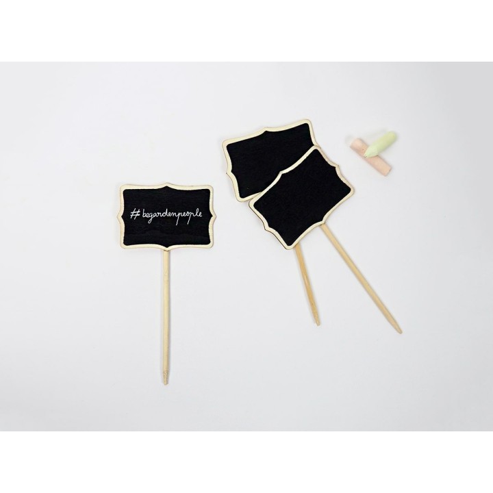 Étiquettes en T bambou avec ardoise PLAN T CHALK